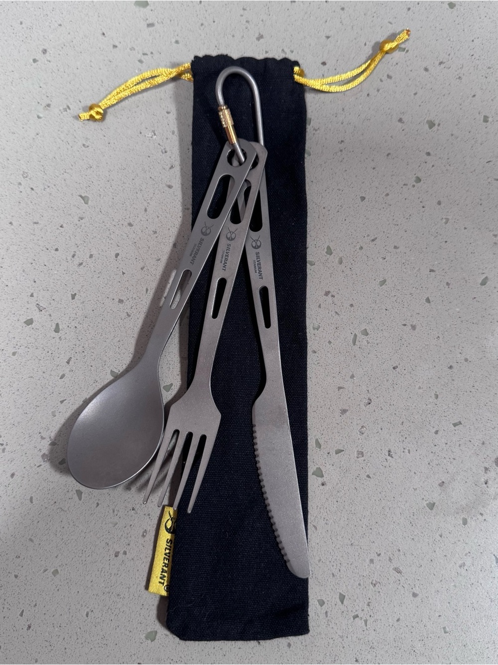 SilverAnt Titanium Cutlery Set – Spoon, Fork & Knife | Ultralight Camping